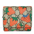 Gucci Strawberry GG Supreme Bifold Wallet Leather