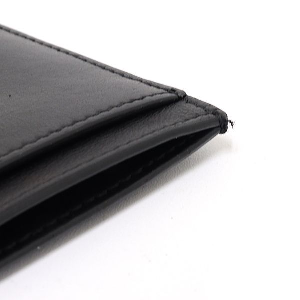 Celine Card Holder Cuill Triomphe Case Business Shiny Calfskin Black