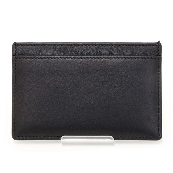 Celine Card Holder Cuill Triomphe Case Business Shiny Calfskin Black
