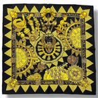 Hermes Scarf Silk L'or Des Chefs Chieftain's Gold Black — view 2