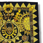 Hermes Scarf Silk L'or Des Chefs Chieftain's Gold Black — view 4