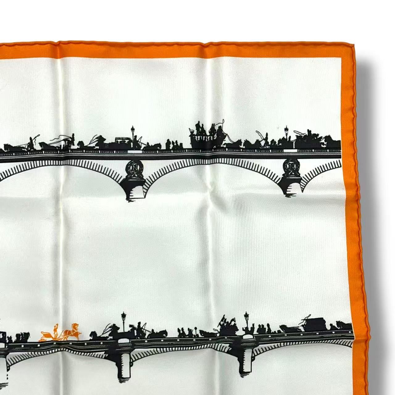 Hermes Scarf Silk Gavroche Paris Air Orange — view 3