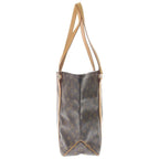 Louis Vuitton Monogram Sac Shopping Tote Brown Leather Gold — view 3