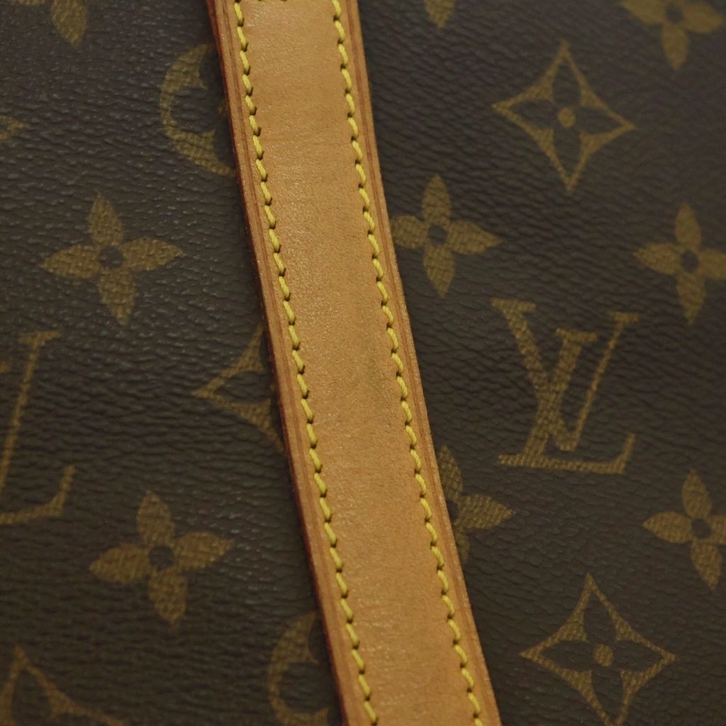 Louis Vuitton Monogram Sac Shopping Tote Brown Leather Gold — view 6