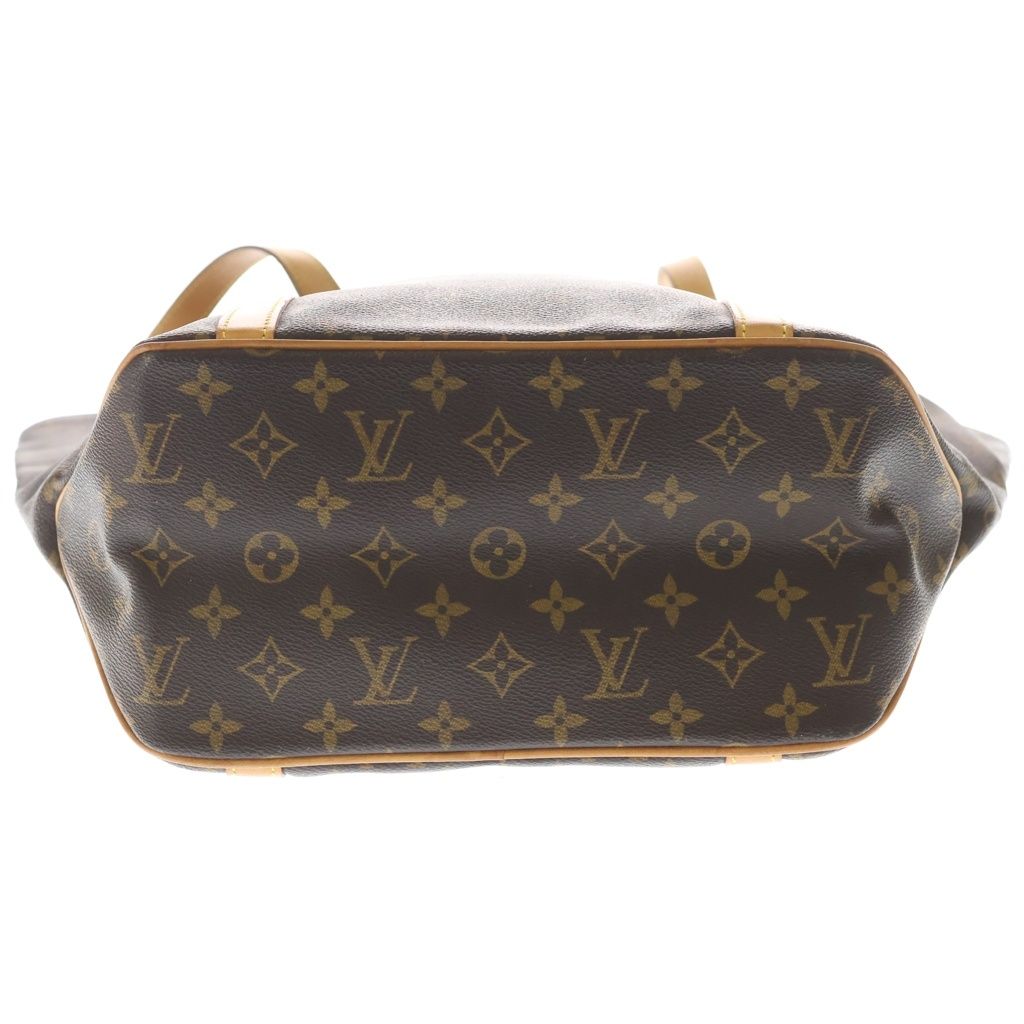 Louis Vuitton Monogram Sac Shopping Tote Brown Leather Gold — view 4