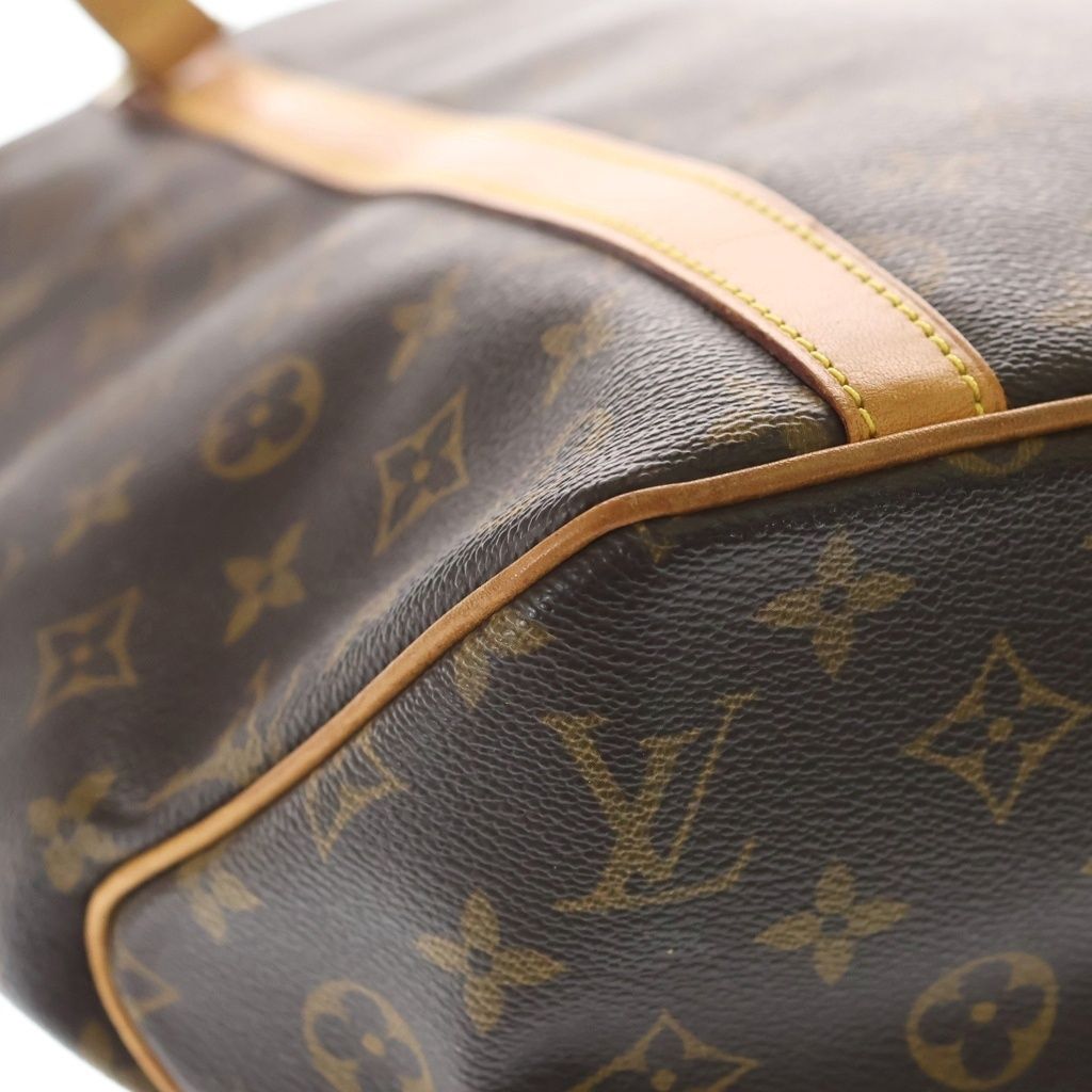 Louis Vuitton Monogram Sac Shopping Tote Brown Leather Gold — view 5