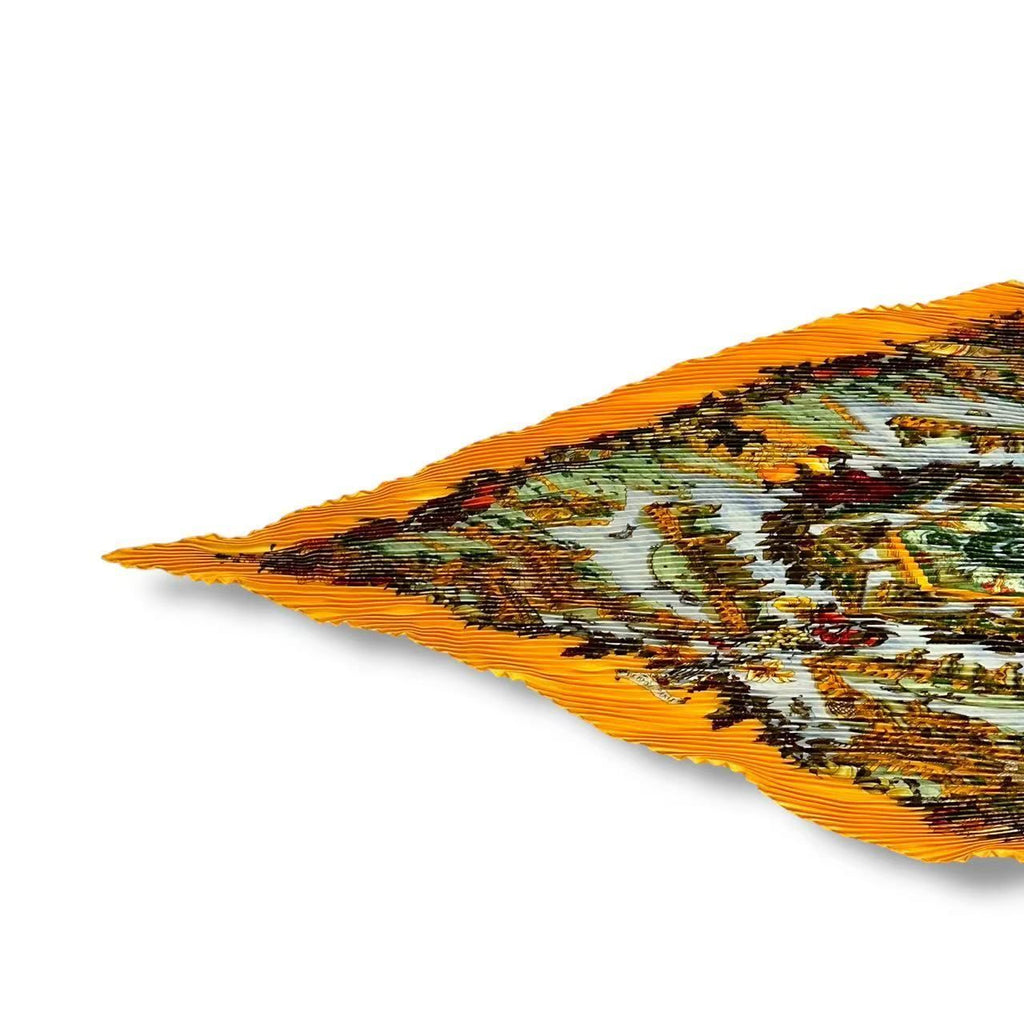 Hermes Pleats Scarf Silk Au Pays de Cocagne in Paradise Yellow — view 4