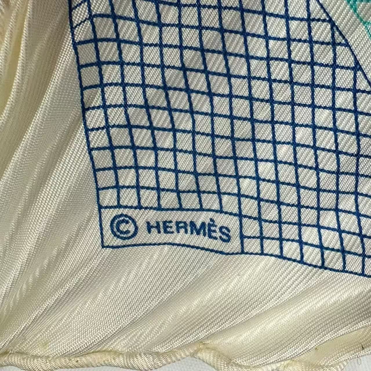 Hermes Pleats Scarf Silk Triangle Geant Blue