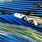 Hermes Pleats Scarf Silk Couvertures Et Tenues de Jour Horsewear Blue — view 8