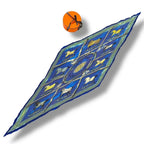 Hermes Pleats Scarf Silk Couvertures Et Tenues de Jour Horsewear Blue