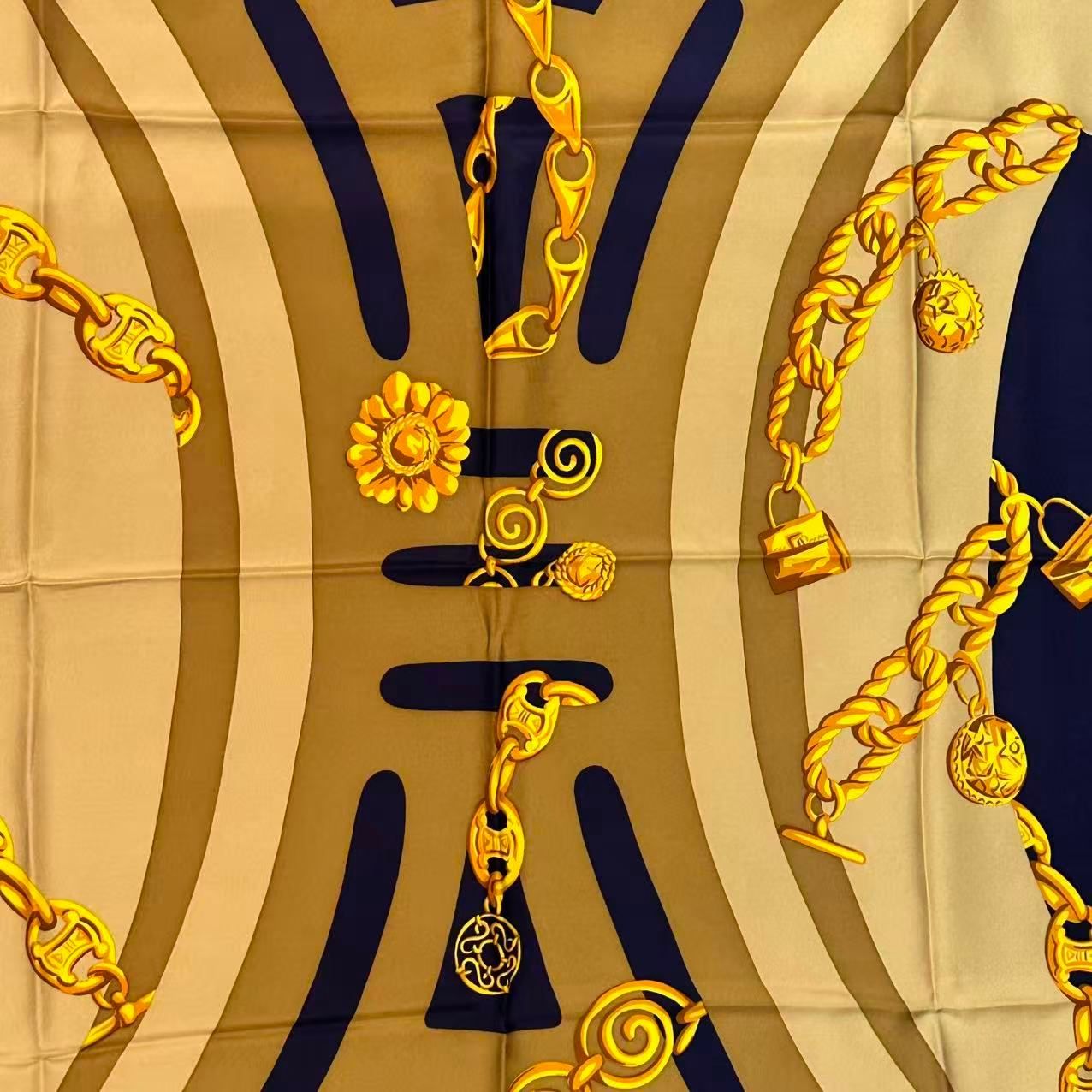 Celine Scarf Silk Padlock Medallion Pattern Multicolor — view 7