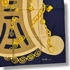 Celine Scarf Silk Padlock Medallion Pattern Multicolor — view 5