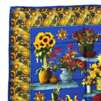 Gucci Scarf Large Silk Sunflower Vase Blue — view 4
