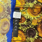 Gucci Scarf Large Silk Sunflower Vase Blue — view 8