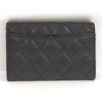 Chanel Quilted Classic Flap Card Case Leather Black