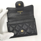 Chanel Quilted Classic Flap Card Case Leather Black