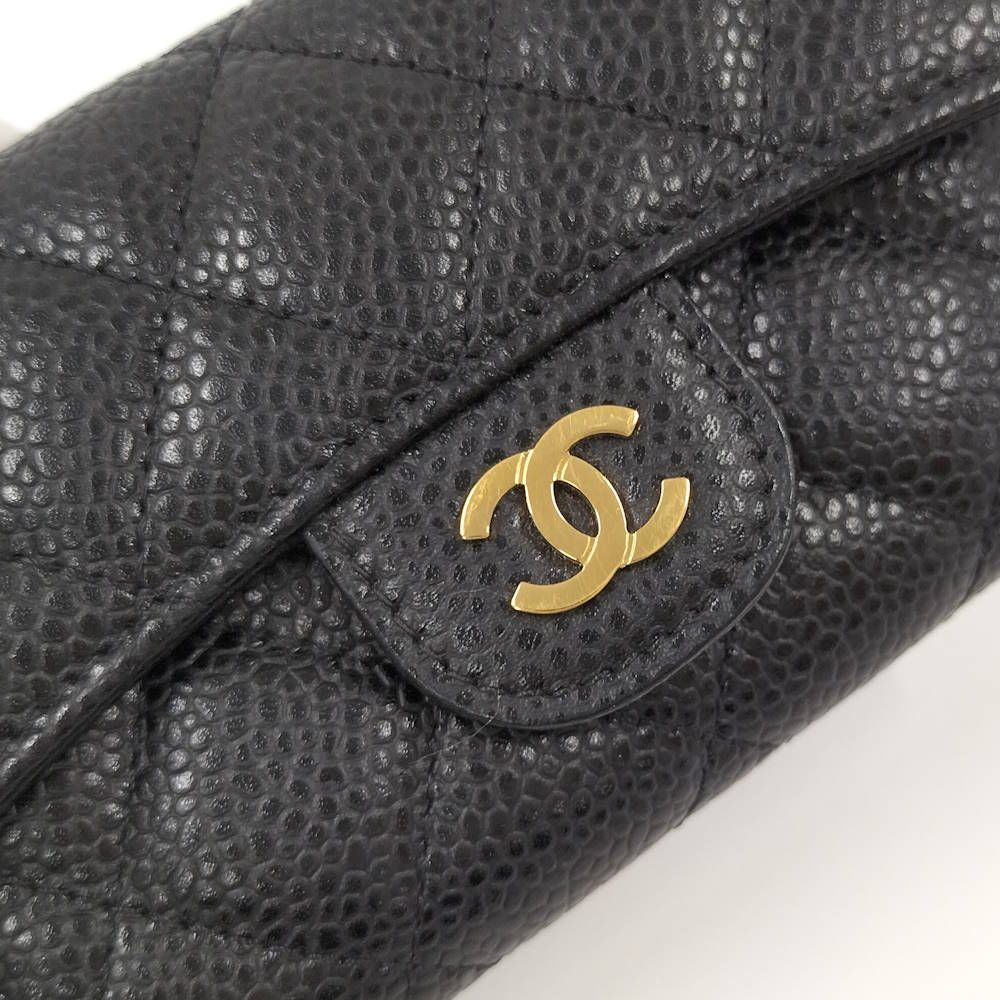 Chanel Quilted Classic Flap Card Case Leather Black