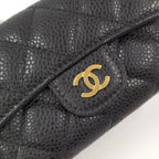 Chanel Quilted Classic Flap Card Case Leather Black