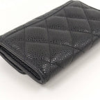 Chanel Quilted Classic Flap Card Case Leather Black