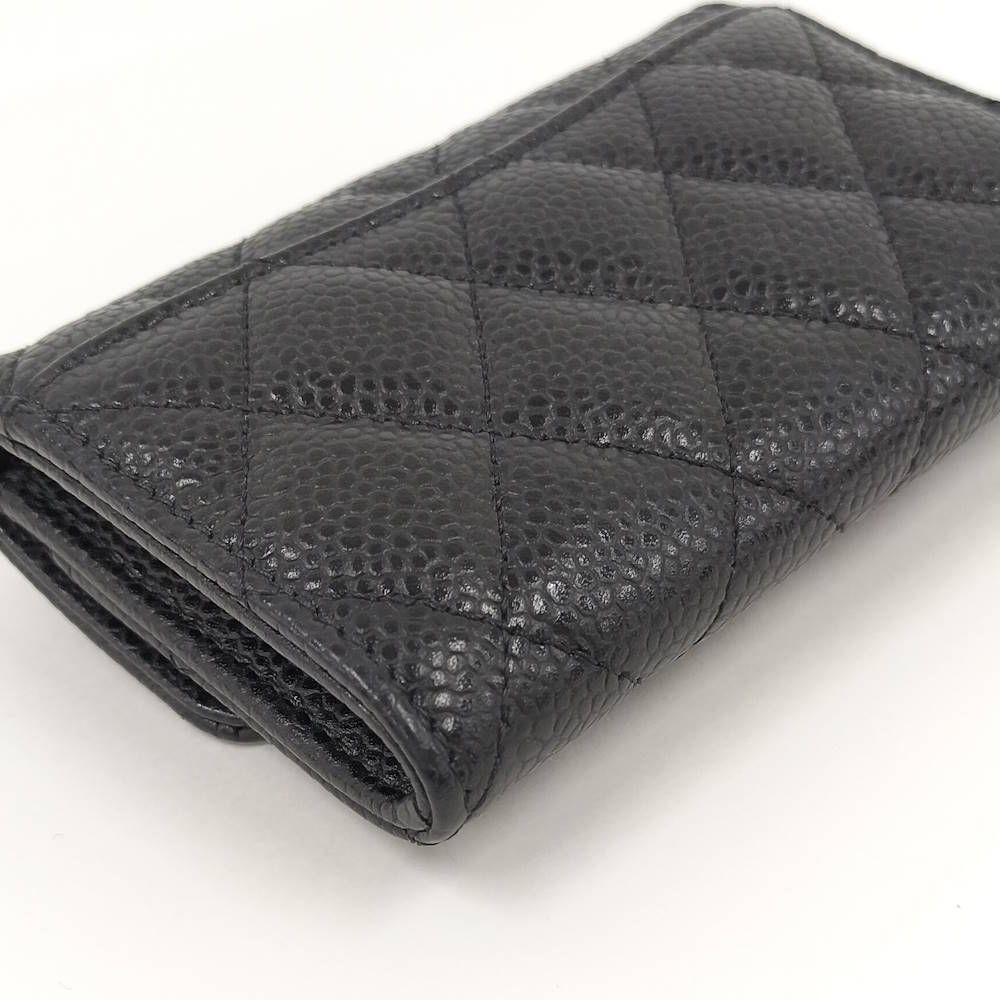 Chanel Quilted Classic Flap Card Case Leather Black