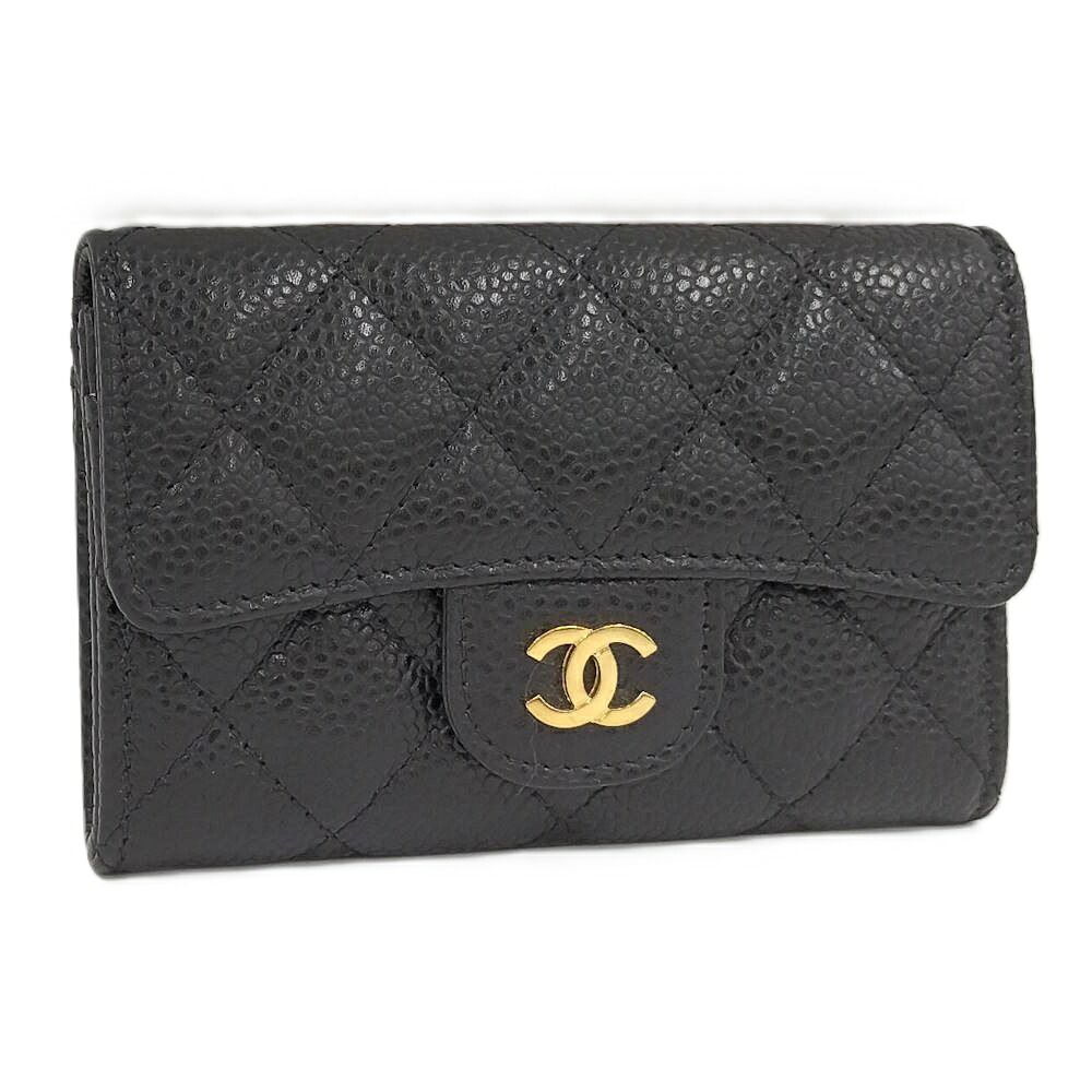 Chanel Quilted Classic Flap Card Case Leather Black