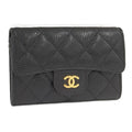 Chanel Quilted Classic Flap Card Case Leather Black