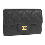 Chanel Quilted Classic Flap Card Case Leather Black