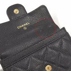 Chanel Quilted Classic Flap Card Case Leather Black