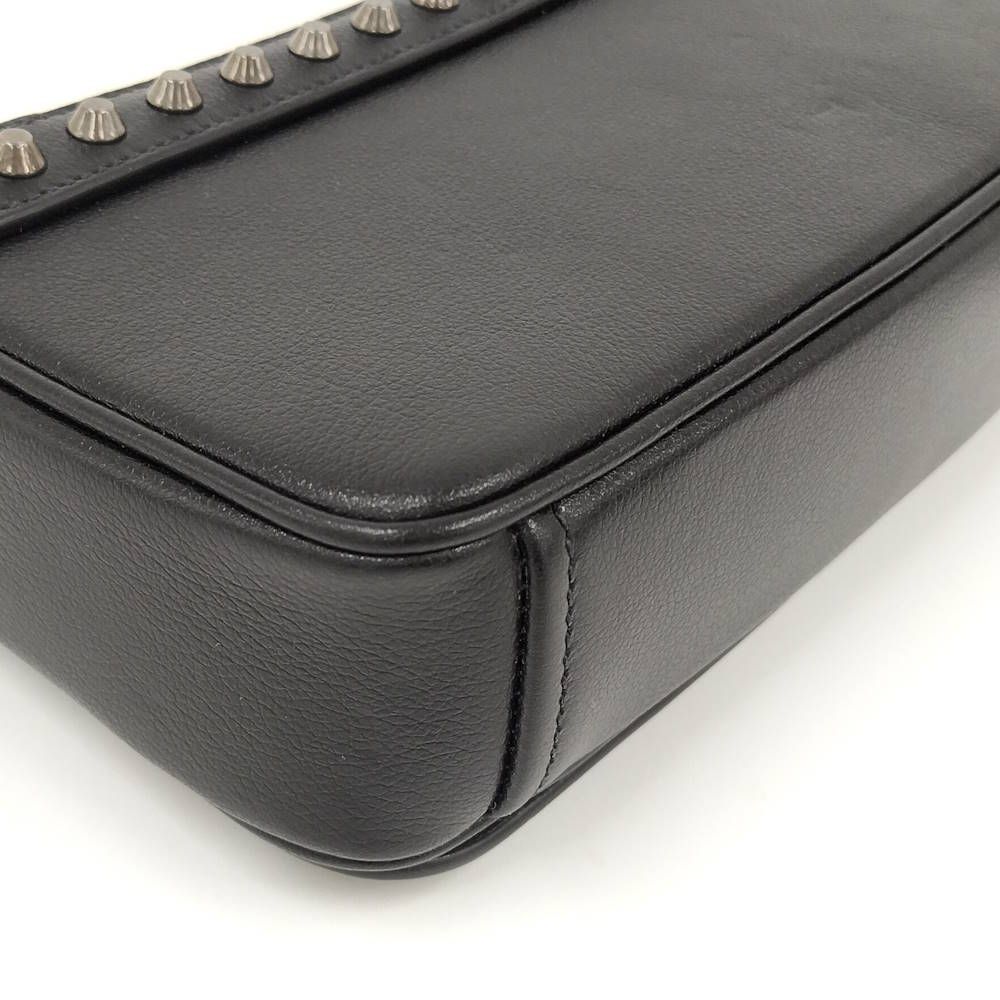 Prada Chain Shoulder Bag Studs Leather Monotone