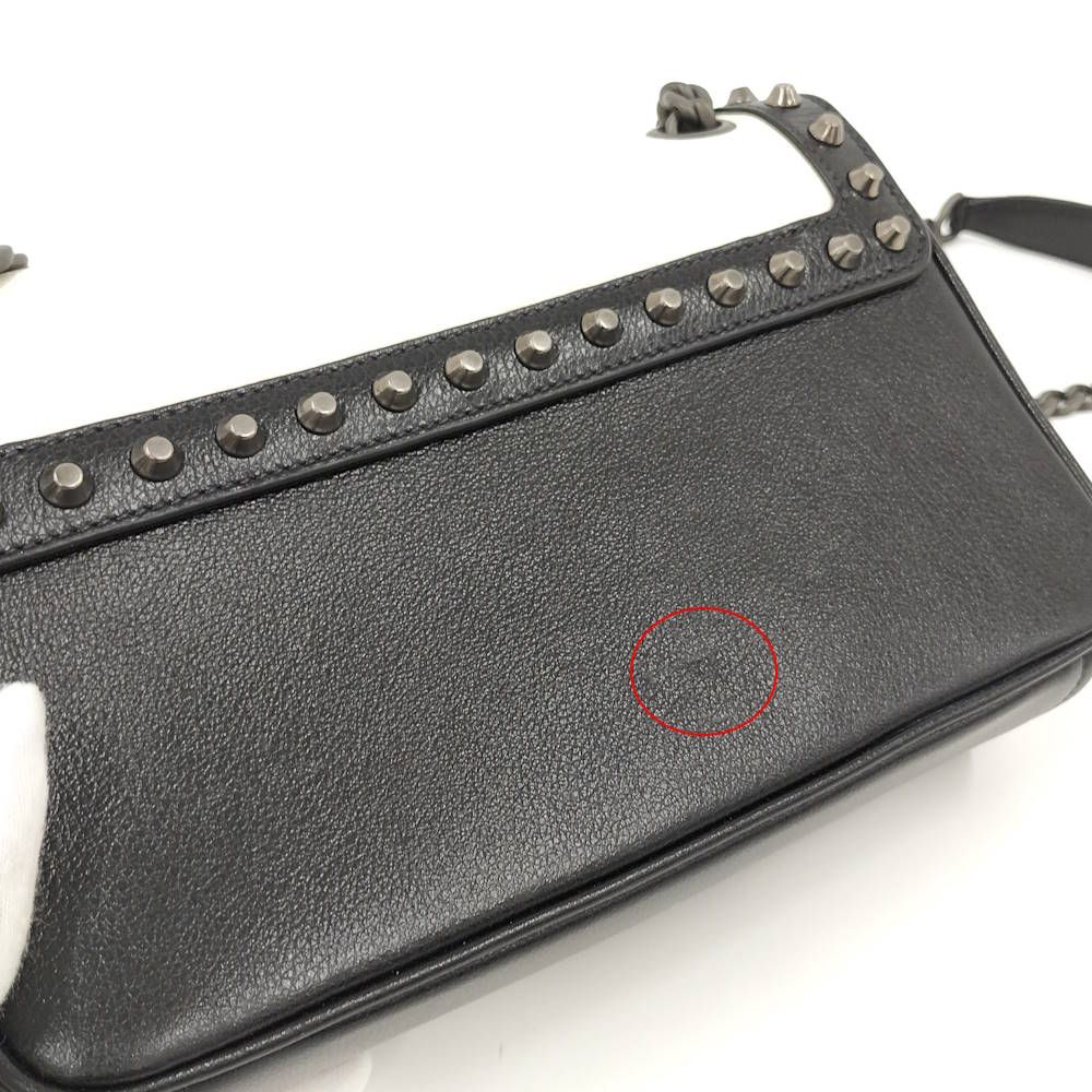 Prada Chain Shoulder Bag Studs Leather Monotone