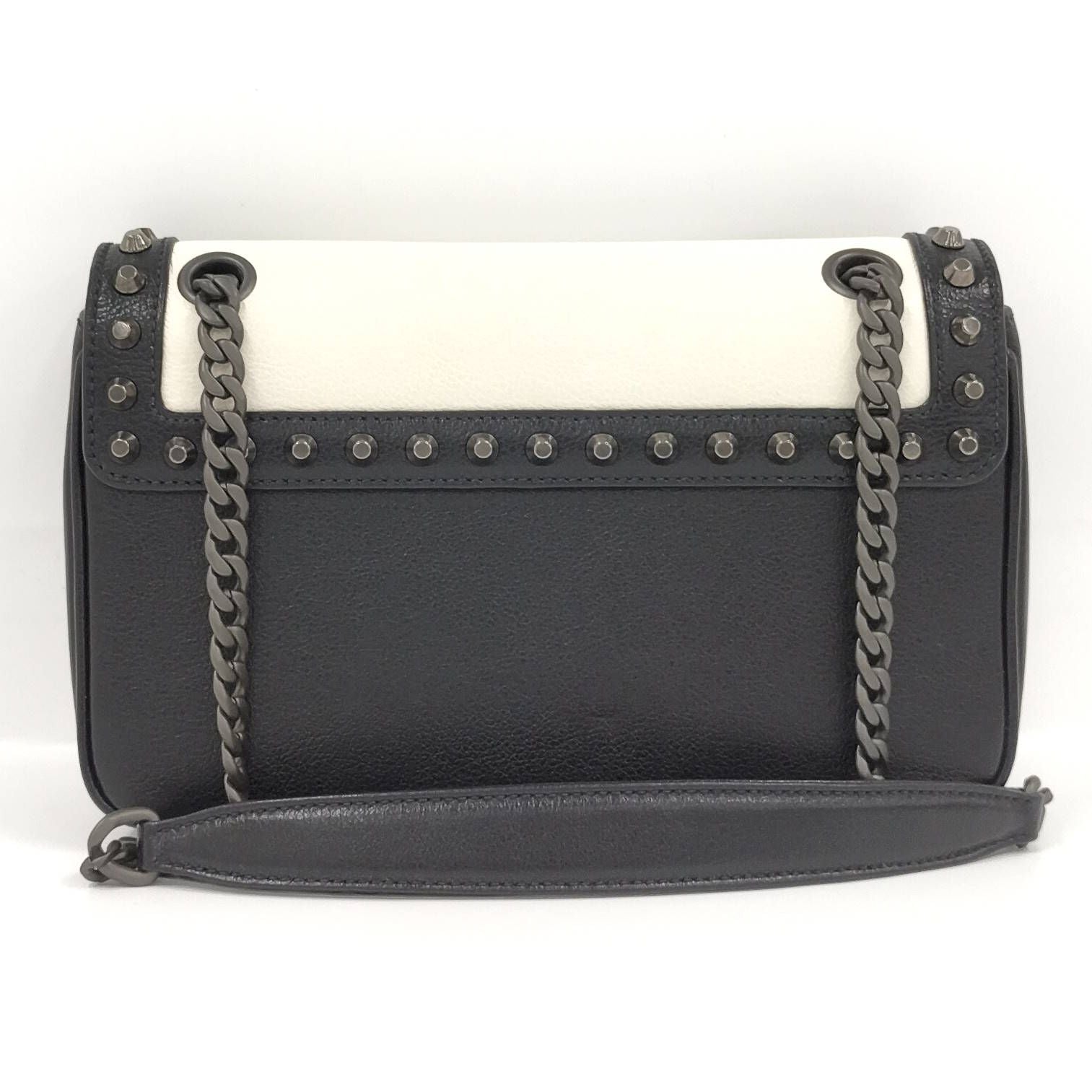 Prada Chain Shoulder Bag Studs Leather Monotone