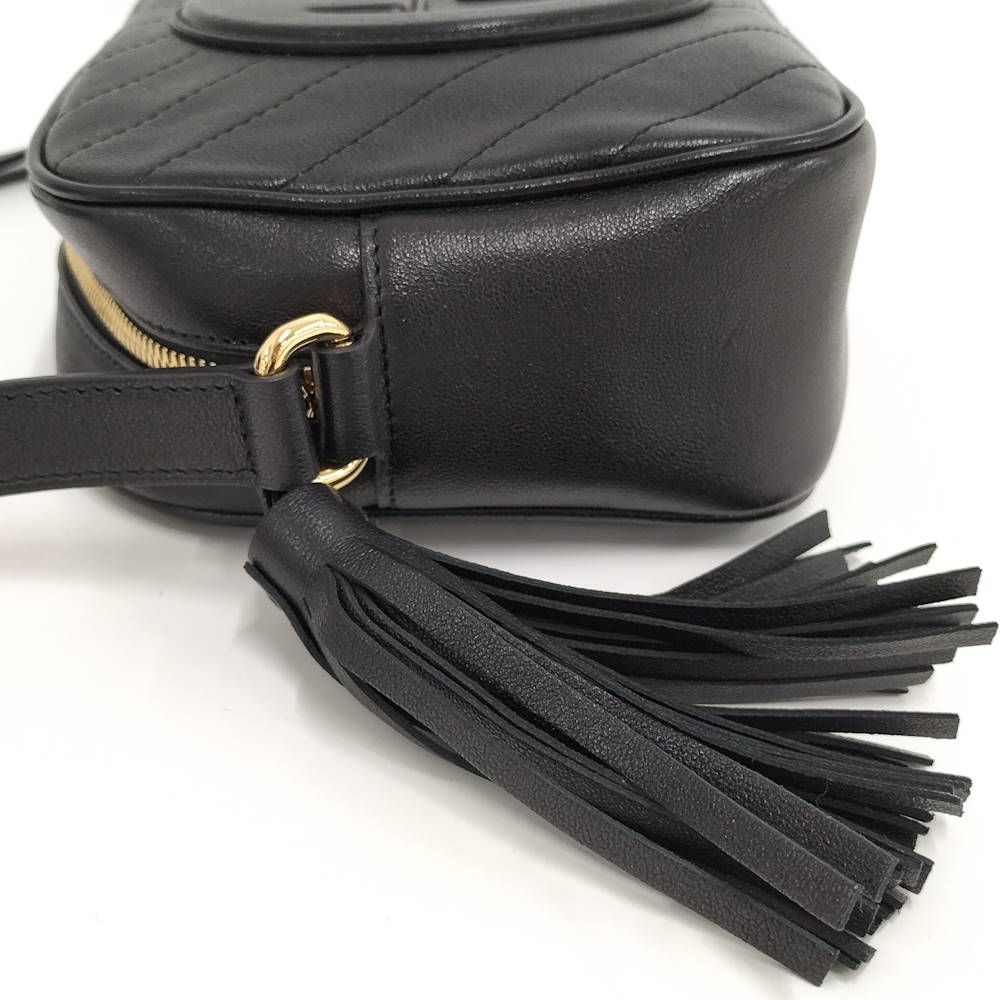 Gucci Blanc Dis Small Shoulder Bag Leather Black