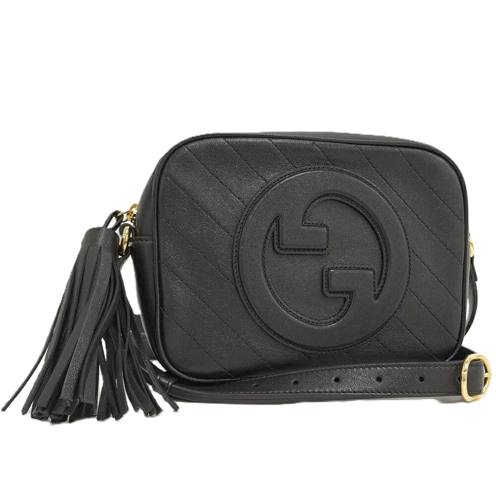 Gucci Blanc Dis Small Shoulder Bag Leather Black
