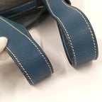 Hermes Picotin MM Handbag Blue Jean Silver Leather