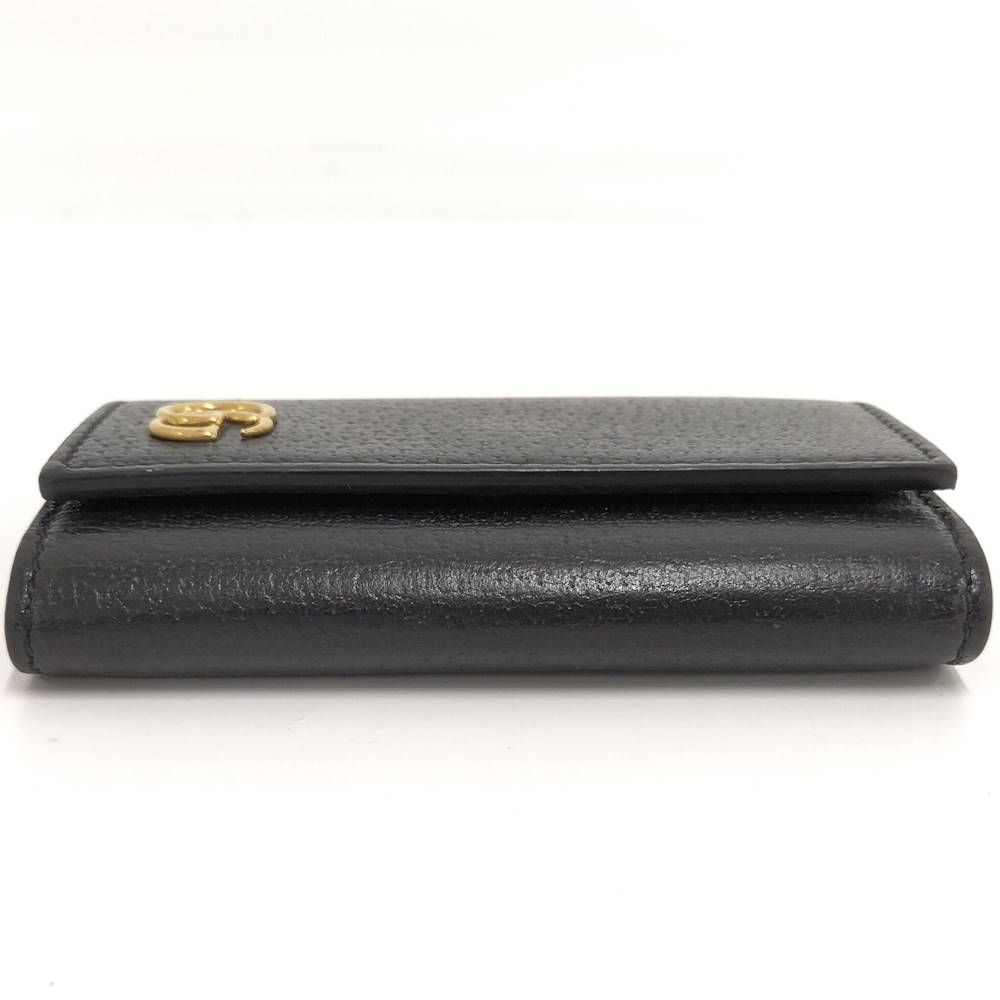Gucci Marmont 6 Leather Key Case Black Key Holder