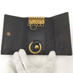 Gucci Marmont 6 Leather Key Case Black Key Holder