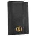 Gucci Marmont 6 Leather Key Case Black Key Holder
