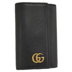 Gucci Marmont 6 Leather Key Case Black Key Holder