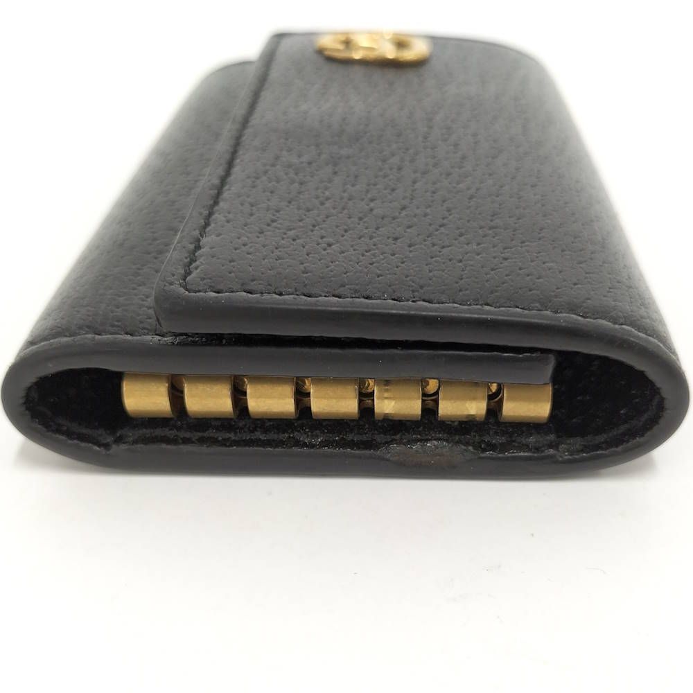 Gucci Marmont 6 Leather Key Case Black Key Holder