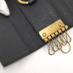 Gucci Marmont 6 Leather Key Case Black Key Holder
