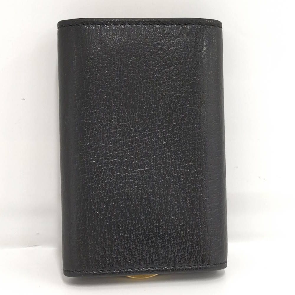 Gucci Marmont 6 Leather Key Case Black Key Holder