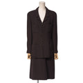 Chanel Vintage Skirt Suit 42 Set Midi CC Logo