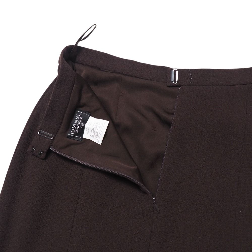 Chanel Vintage Skirt Suit 42 Set Midi CC Logo — view 6