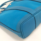 Hermes Garden File 2-Way Bag Canvas Leather Blue