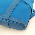 Hermes Garden File 2-Way Bag Canvas Leather Blue
