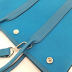 Hermes Garden File 2-Way Bag Canvas Leather Blue