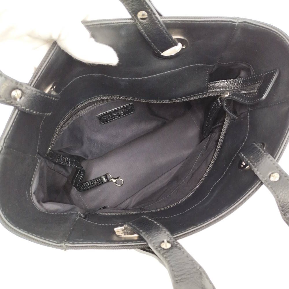 Chanel Paris Biarritz PM Tote Bag Leather Black