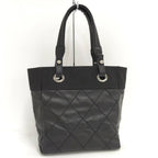 Chanel Paris Biarritz PM Tote Bag Leather Black