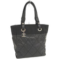 Chanel Paris Biarritz PM Tote Bag Leather Black