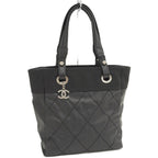 Chanel Paris Biarritz PM Tote Bag Leather Black